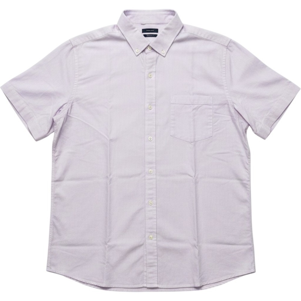 RW&CO Mens Tailored Fit Short‎ Sleeve Button Down Shirt White Cotton Casual